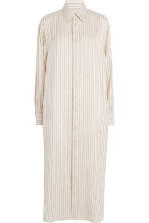 LE KASHA Silk Stripe Uzud Maxi Shirt Dress