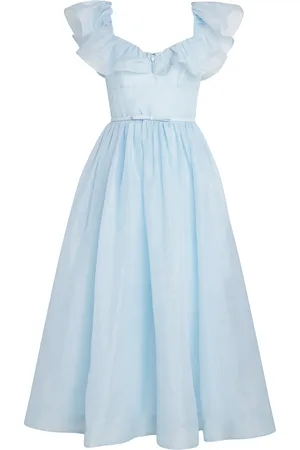 ZIMMERMANN Ruffle Neck Midi Dress