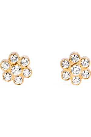 SOPHIE BILLE BRAHE Yellow and Diamond Fleur Stud Earrings