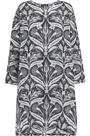 ‎Eskandar‎ Linen Floral Longline Shirt