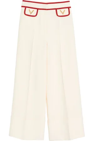 VALENTINO Wool-Silk Wide-Leg Trousers