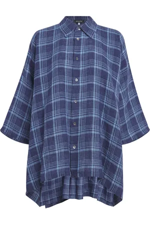 ‎Eskandar‎ Linen Check Shirt
