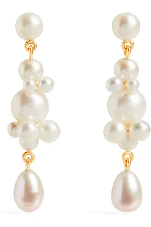 SOPHIE BILLE BRAHE Yellow and Pearl Petite Splash Earrings