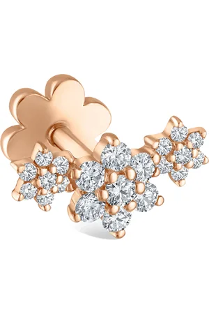 Maria Tash Three Flower Garland Diamond Threaded Stud Earring