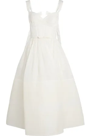 ZIMMERMANN Linen-Silk Corset Midi Dress