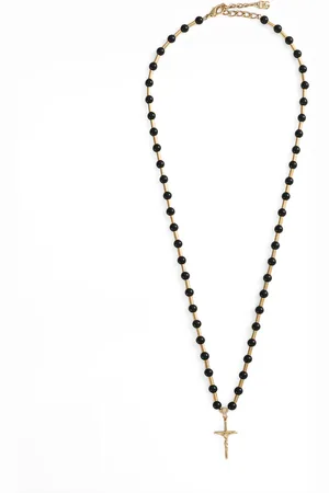 Dolce & Gabbana Metal Beaded Cross Necklace