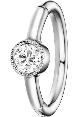 Maria Tash White and White Diamond Single Hoop Earring