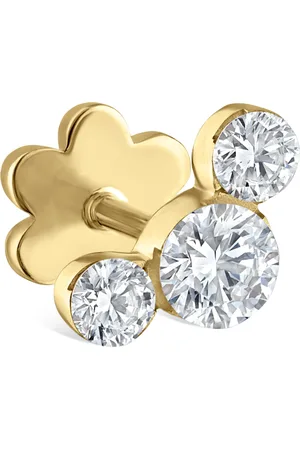 Maria Tash Invisible Set Three Diamond Curve Threaded Stud Earring