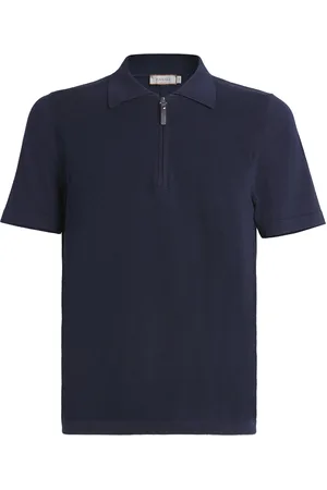 CANALI Cotton Zip-Up Polo Shirt