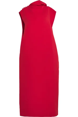 Carven Crepe Scarf-Detail Midi Dress