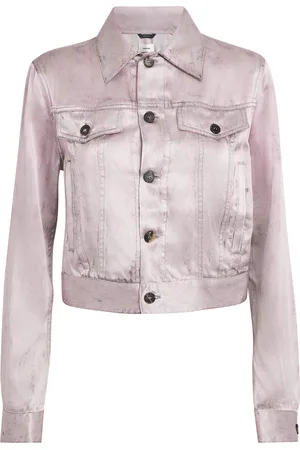 haikure Silk Crack-Print Tricky Denim Jacket