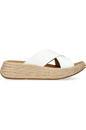 FitFlop Leather F-Mode Flatform Slides