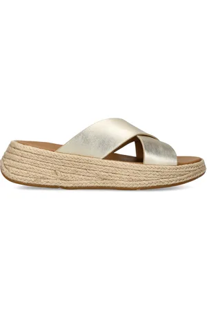 FitFlop Leather F-Mode Flatform Slides