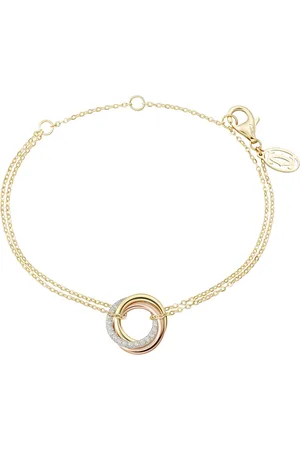 Cartier White, Yellow, Rose Gold and Diamond Trinity Bracelet