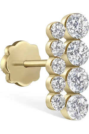 Maria Tash Yellow Gold Invisible Set Diamond Apsara Bar Threaded Stud Earring