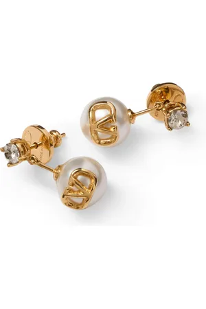 VALENTINO GARAVANI Faux Pearl VLogo Earrings