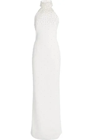 Rebecca Vallance Crêpe Faux Pearl-Embellished La Peregrina Gown