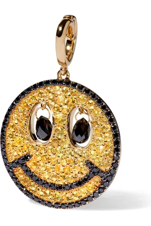 ANNOUSHKA Yellow , Diamond and Sapphire Mythology Happy Face Charm