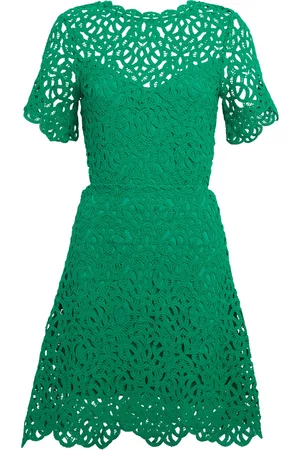 Maje Cotton Crochet Mini Dress