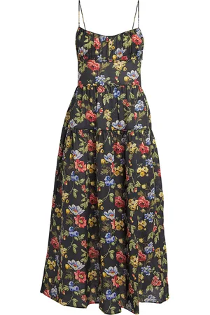 Doen Ramie Floral Benoit Midi Dress