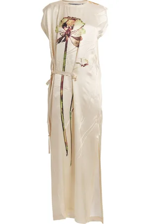 Issey Miyake Pressed Flora Ranunculus Column Maxi Dress