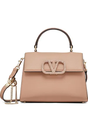VALENTINO GARAVANI Small Calf Leather Embellished Vsling Top-Handle Bag