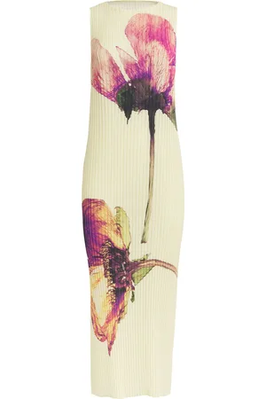 Issey Miyake Pressed Floral Midi Dress