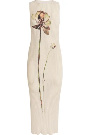 Issey Miyake Pressed Floral Midi Dress