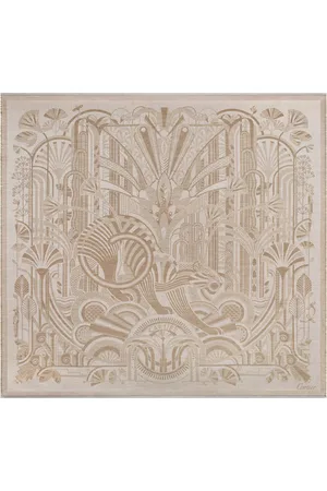Cartier Wool-Cashmere Panthère Art Deco Scarf