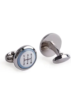 Halcyon Days Enamel Gear-Stick Cufflinks