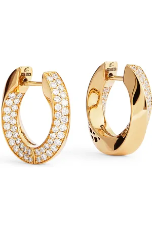Giovanna Battaglia Engelbert Medium Yellow and Diamond Aurea Spira Creoles Earrings
