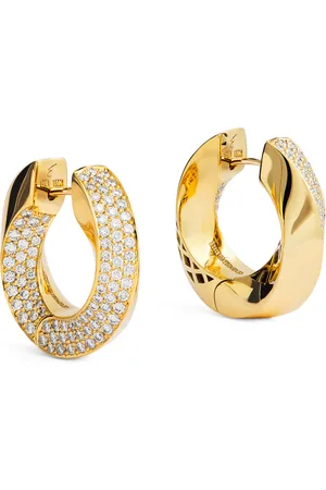 Giovanna Battaglia Engelbert Big Yellow and Diamond Aurea Spira Creoles Earrings