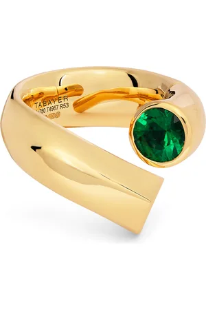 Tabayer Yellow and Emerald Oera Twist Ring