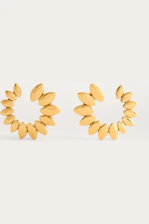 NETALI NISSIM Yellow Navette Hoop Earrings