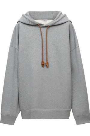 Loewe Cotton-Blend Leather-Anagram Hoodie
