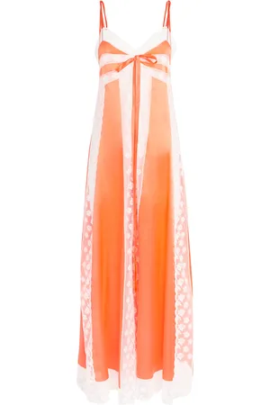 LORETTA CAPONI Silk Lace-Detail Nightdress