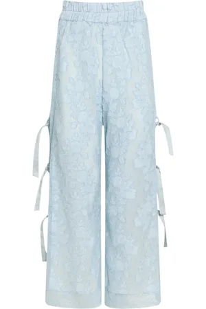 LORETTA CAPONI Lace-Trim Clarissa Trousers