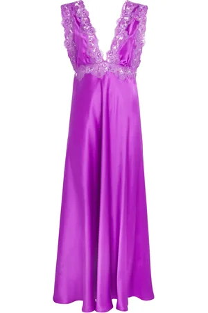 LORETTA CAPONI Silk Lace-Detail Dalila Nightdress