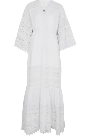 CHARO RUIZ IBIZA Margherita Lace-trimmed Cotton-blend Maxi Dress - - S