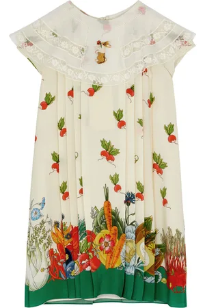 Gucci Kids Printed Pleated Silk Dress - - 6 Years