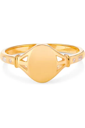 V by Laura Vann Laura Vann Tilly 18kt -plated Signet Pinky Ring - G