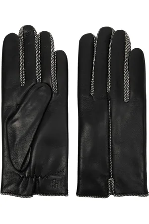 Handsome Stockholm Herringbone-trimmed Leather Gloves