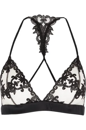 Fleur of England Onyx Satin Soft-cup bra - - L