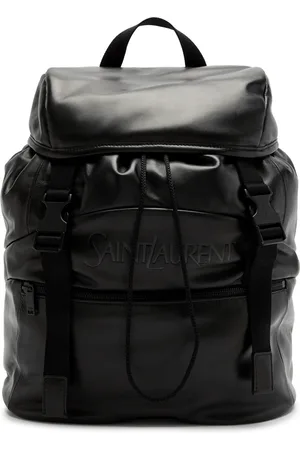Saint Laurent Logo Leather Backpack - - One Size