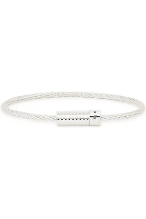 Le Gramme 9g Polished Sterling Pyramid Guilloche Cable Bracelet