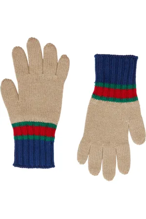Gucci Kids Stripe-intarsia Wool Gloves
