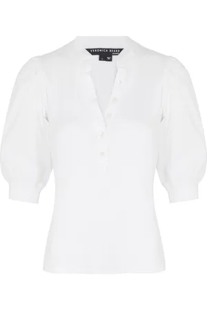 VERONICA BEARD Coralee Ribbed Stretch-cotton top - - M