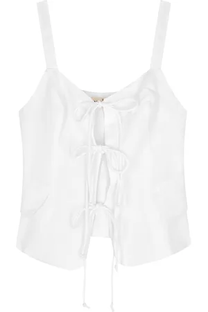 Casa Raki Dona Tie-fastening Linen top - - M (UK12 / M)