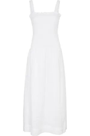 FAITHFULL THE BRAND Messina Smocked Linen Maxi Dress - - M (UK12 / M)