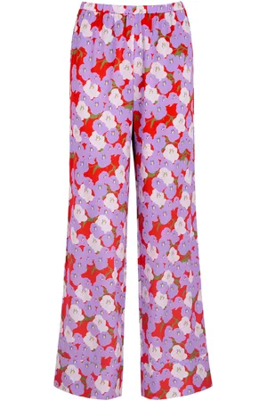 Bernadette Louis Floral-print Silk-satin Trousers - - 40 (UK12 / M)